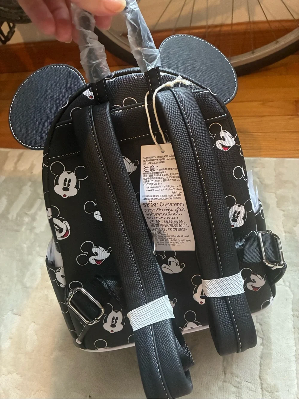 Disney Black & White Mickey Mouse Kids/women’s Backpack NEW